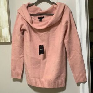 Pink Sweater with Cowl Neck